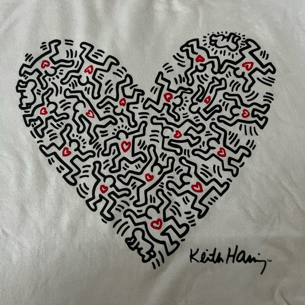 White cropped Keith Haring tshirt